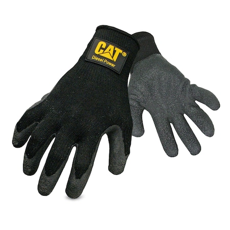 Caterpillar Cat Men's Indoor/Outdoor Dipped Work Gloves Black XL 1 pair CAT017400J